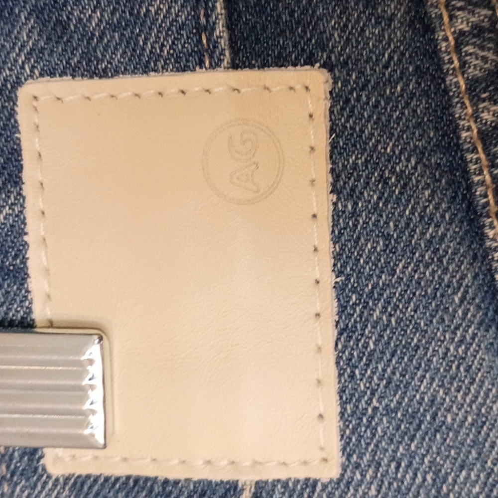 Women's Jeans High Rise Baggy Boyfriend Upcycled Distressing On Front AG-ED - Picture 6 of 8